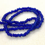 Donuts - Blue Transparent - Java Glass Lampwork Beads - (1 strand)