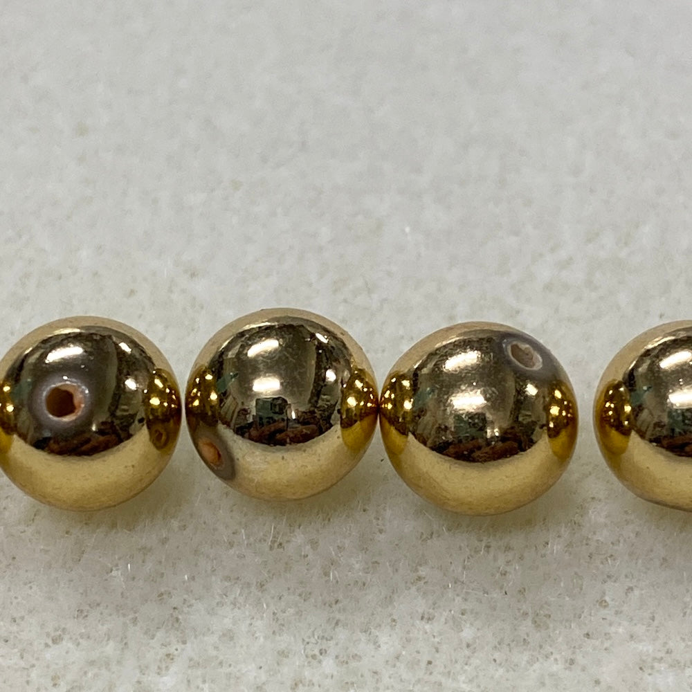 BEAD RESCUE - 12mm Round (50) - Gold - Vintage Metalised Beads
