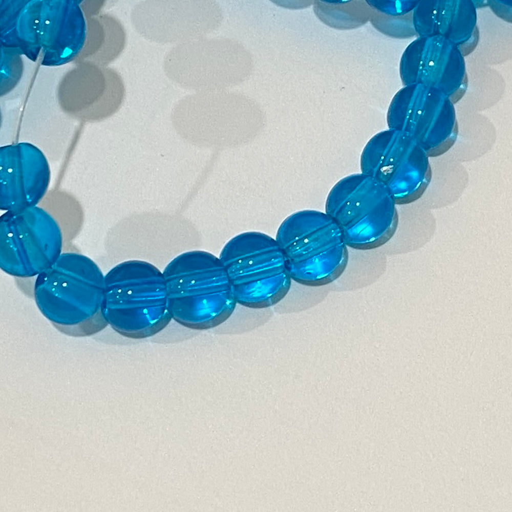BEAD RESCUE 6mm (3 Strands) - Aqua Transparent - Round Glass Bead