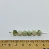 8mm Round (50) - Cream w. Sage Swirl Opaque - Vintage Lucite Beads