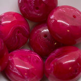 10x20mm Rondelle (10) - Pink - Vintage Opaque Marbled Effect Beads