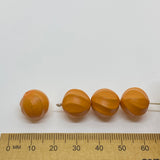 14mm Nut (50) - Pumpkin - Pottery Look Lucite Beads - Matte