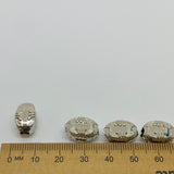 Squared Oval (25) - Silver - Vintage Metalised Beads