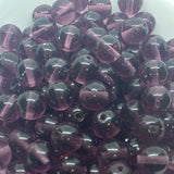 8mm Round (25) - Transparent Amethyst - Vintage Czech Glass Beads