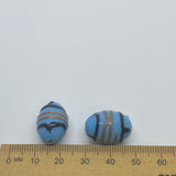 19x14mm Oval (10) - Light Blue w. Aventurine & Black - Glass Vintage Replica Trade Lampwork Beads