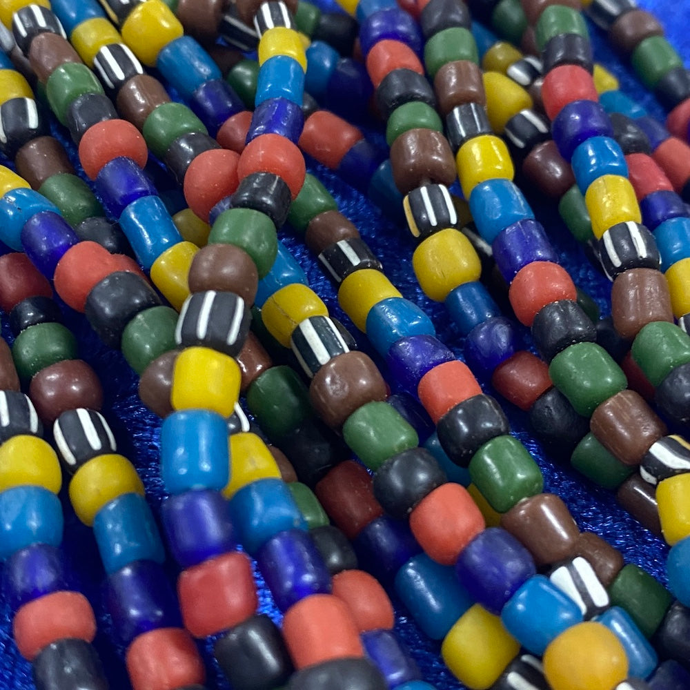 4~5mm Gooseberry - Multi - Java Glass Beads - (1 strand)