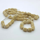 Melons - Clotted Cream Matte Opaque - Java Glass Lampwork Beads - (1 strand)