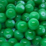 8mm (115) - Green Opaque - Round Glass Bead