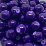 8mm (108) - Purple Opaque - Round Glass Bead