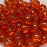 8mm (115) - Orange Transparent - Round Glass Bead