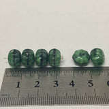 8x11mm Rondelle (10) - Green/Black Opaque - Vintage Czech Glass Beads
