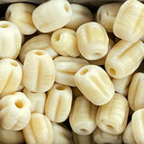 Melons - Clotted Cream Matte Opaque - Java Glass Lampwork Beads - (1 strand)