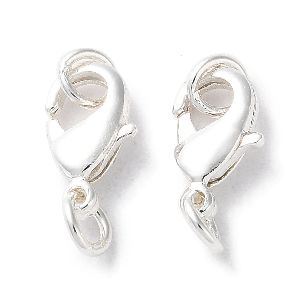 2 anti tarnish plated jewelry clasps with rings for the purpose of making a closure on a necklace or bracelet