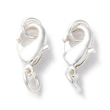 2 anti tarnish plated jewelry clasps with rings for the purpose of making a closure on a necklace or bracelet