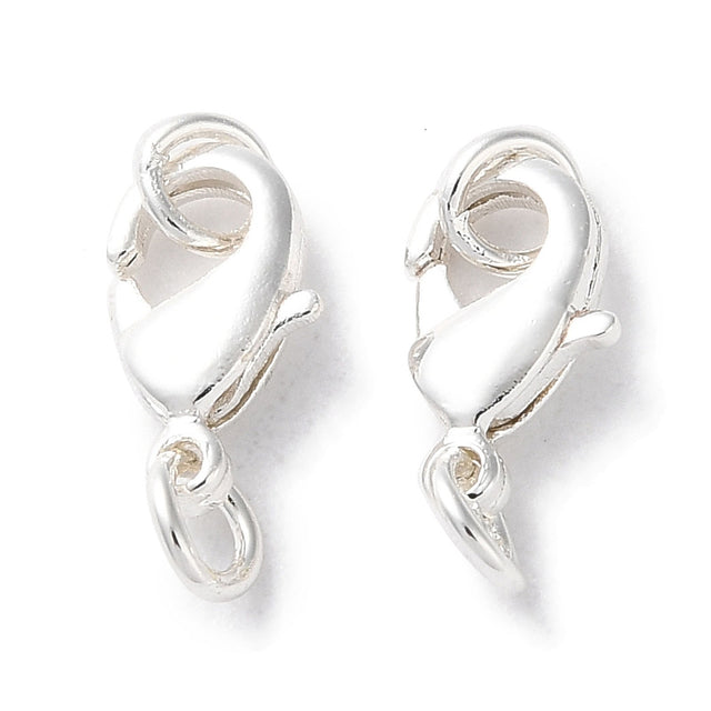 2 anti tarnish plated jewelry clasps with rings for the purpose of making a closure on a necklace or bracelet