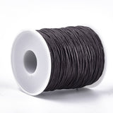 Close-up of a spool of brown thread on a white background