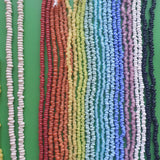 Donuts - Pine/Lime Green Opaque - Java Glass Lampwork Beads - (1 strand)