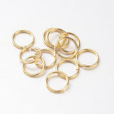 small metal joining jump rings to connect jewelry and craft items with anti tarnish surface on a white background