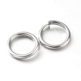 two small metal joining jump rings to connect jewelry and craft items with an anti tarnish finish
