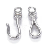 Two silver jewelry clasps on a white background