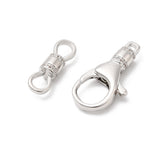 fancy silver crystal pave clasp and figure  hook on a white background
