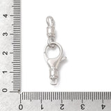 Silver clasp with measurement scale on a white background