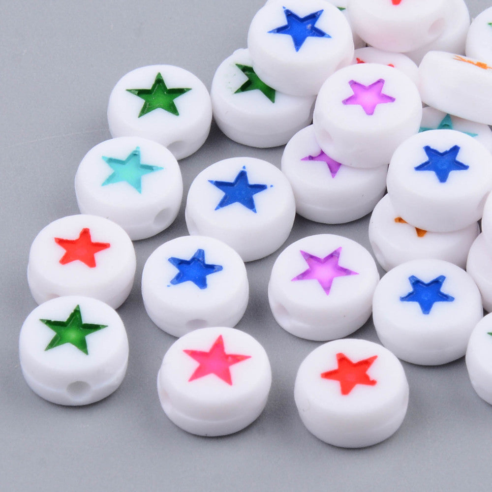 Star Beads - White/Colours (100)