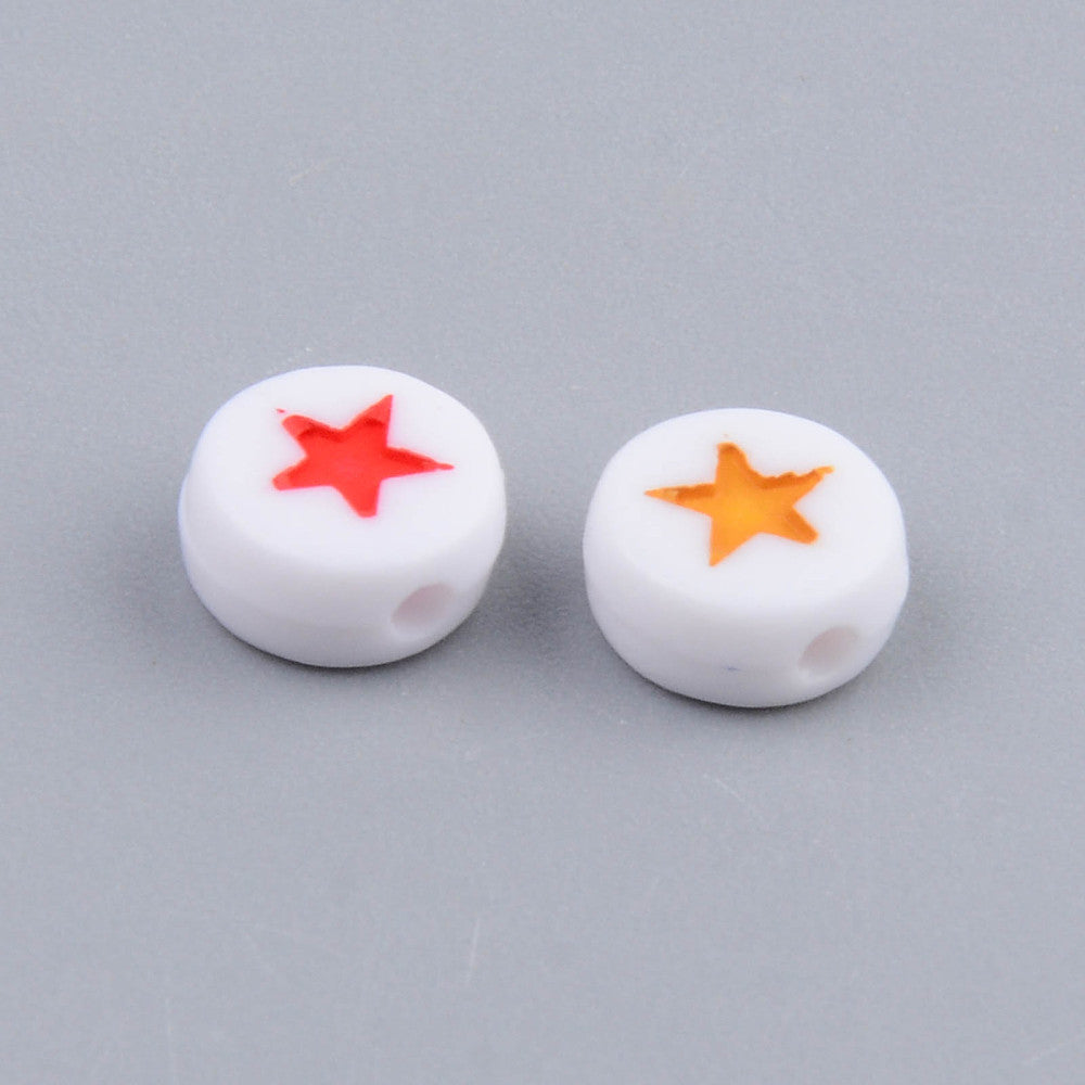 Star Beads - White/Colours (100)
