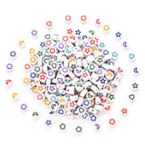 Stars Moons Hearts - White w. Colours (50)