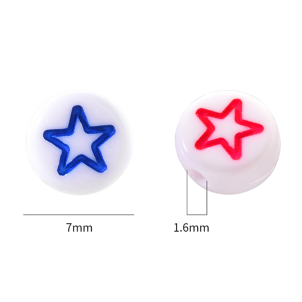 Stars Moons Hearts - White w. Colours (50)