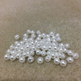4mm Round Acrylic Pearls (500) - White