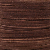 Close-up of brown textured suede lace cord with textured surface