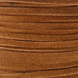 Close-up of brown leather cord with visible texture