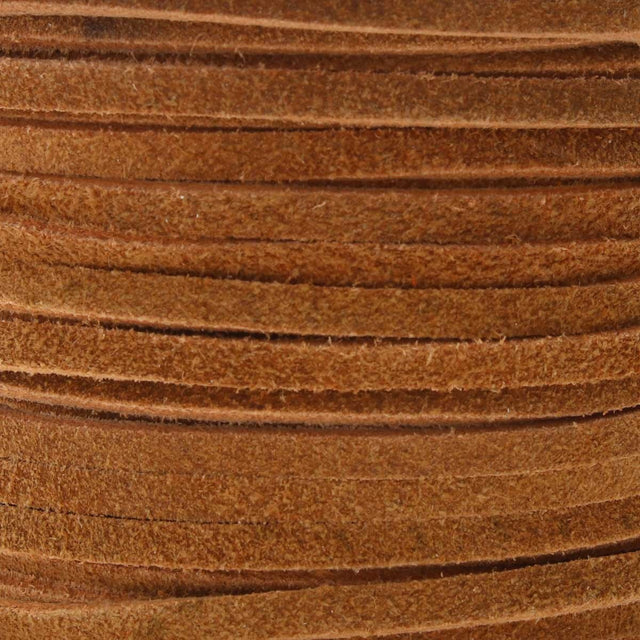 Close-up of brown leather cord with visible texture