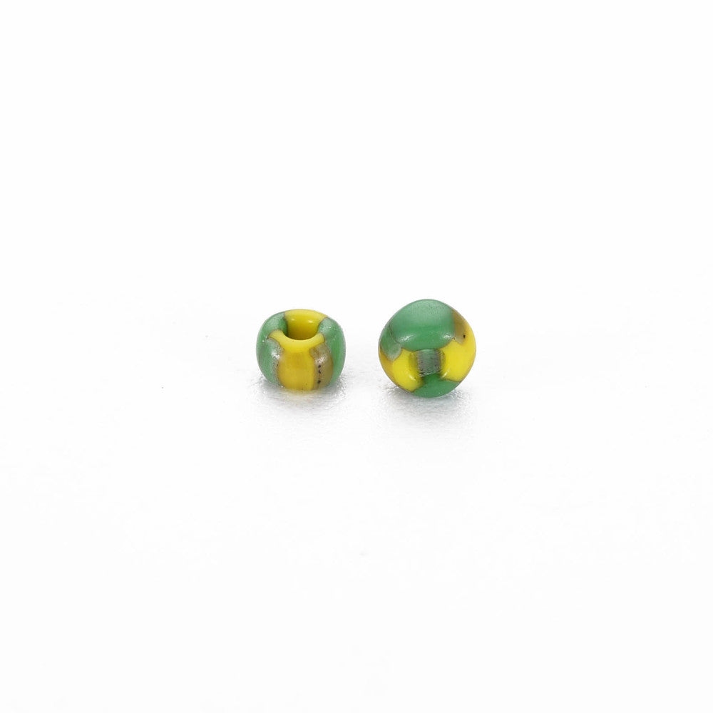 Green/Yellow Stripe - 8/0 Special Effect (25g) - Seed Beads