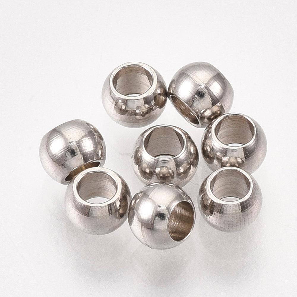 anti tarnish surface on silver beads shown on a white background