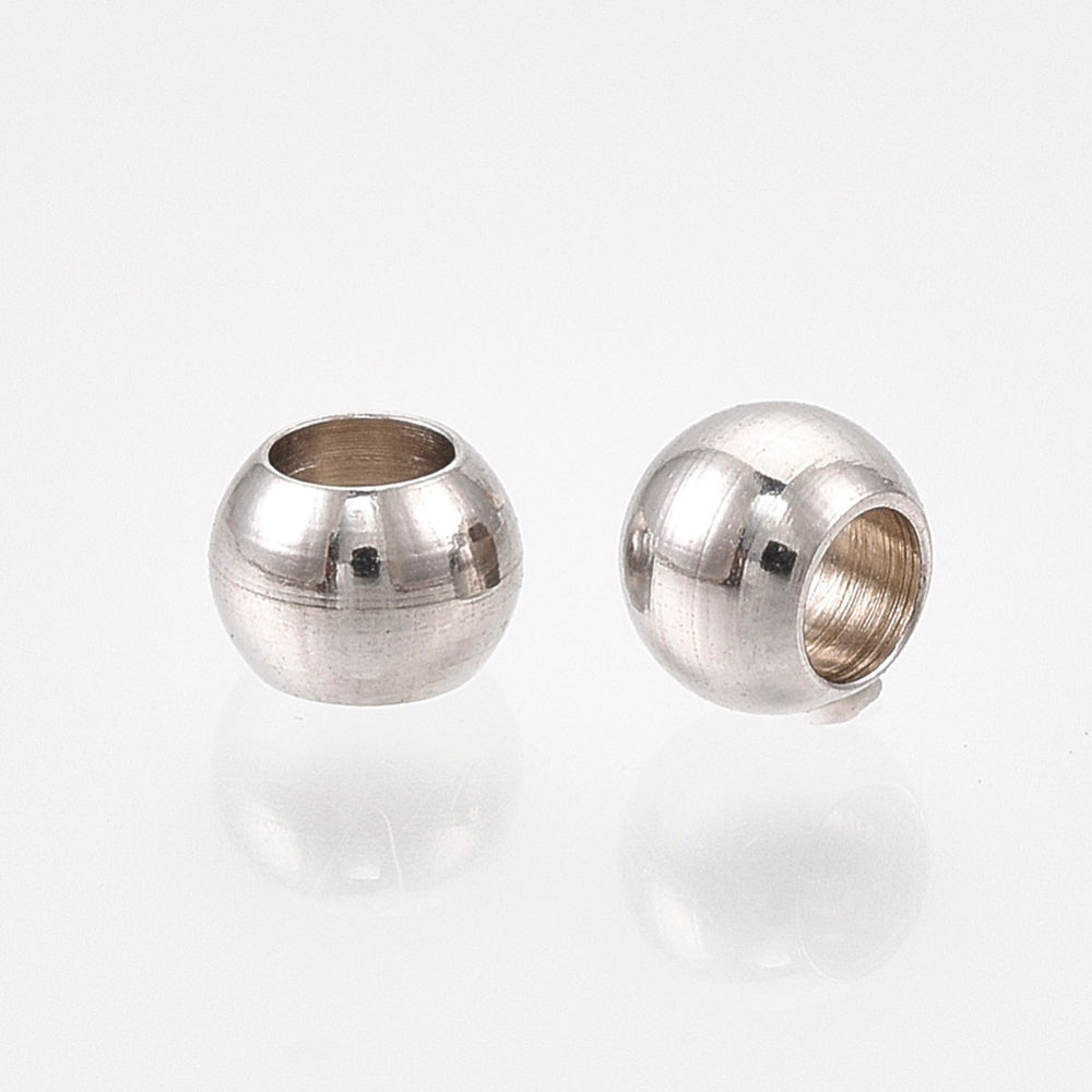anti tarnish surface on silver beads shown on a white background