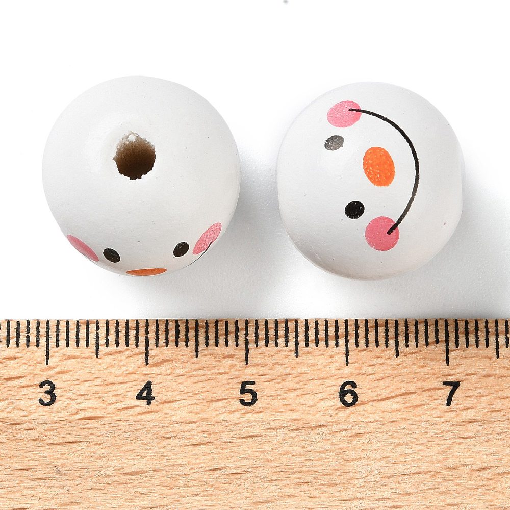 Snowman Beads (12 Sets) - Wood
