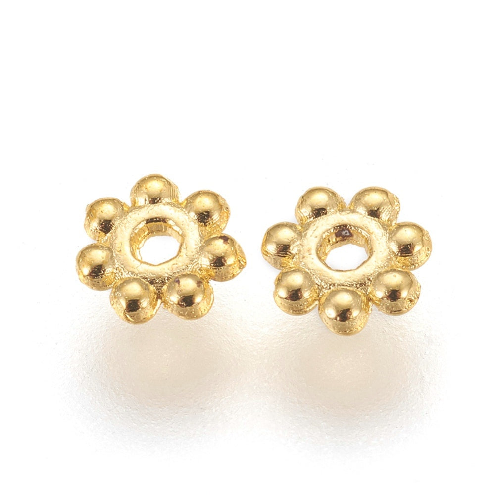 4mm Daisy Spacers (100) - Gold