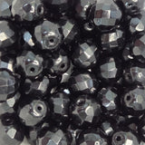 Close-up of black faceted beads