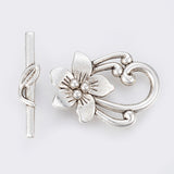 Flower Toggle (1) - Antique Silver