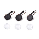 Ear Wires w. Glass Dome (2) - Ancient Brass