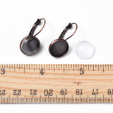 Ear Wires w. Glass Dome (2) - Ancient Brass