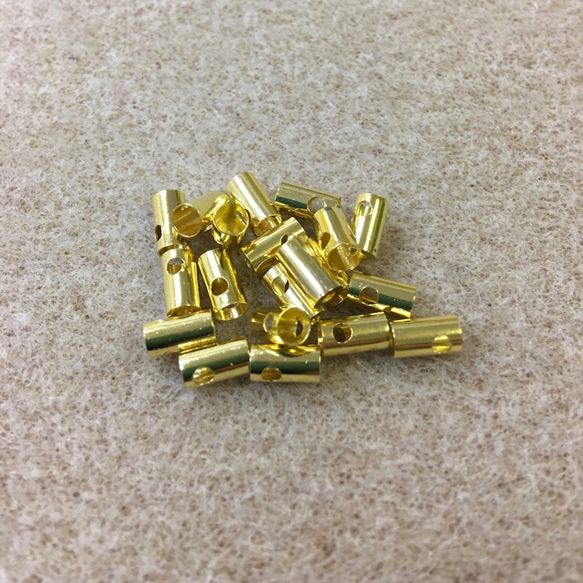 Metal Ends - DIY Cell Phone or Decoration  (50) - Gold