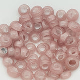 Donuts - Pink Transparent - Java Glass Lampwork Beads - (1 strand)