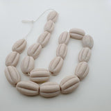 Starfruit  - Vanilla Opaque - Java Glass Lampwork Beads - (1 strand)