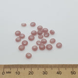 Donuts - Pink Transparent - Java Glass Lampwork Beads - (1 strand)