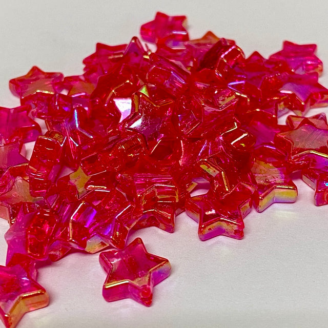 red star-shaped beads on a white background