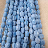 Melons - Sky Blue - Java Glass Lampwork Beads - (1 strand)