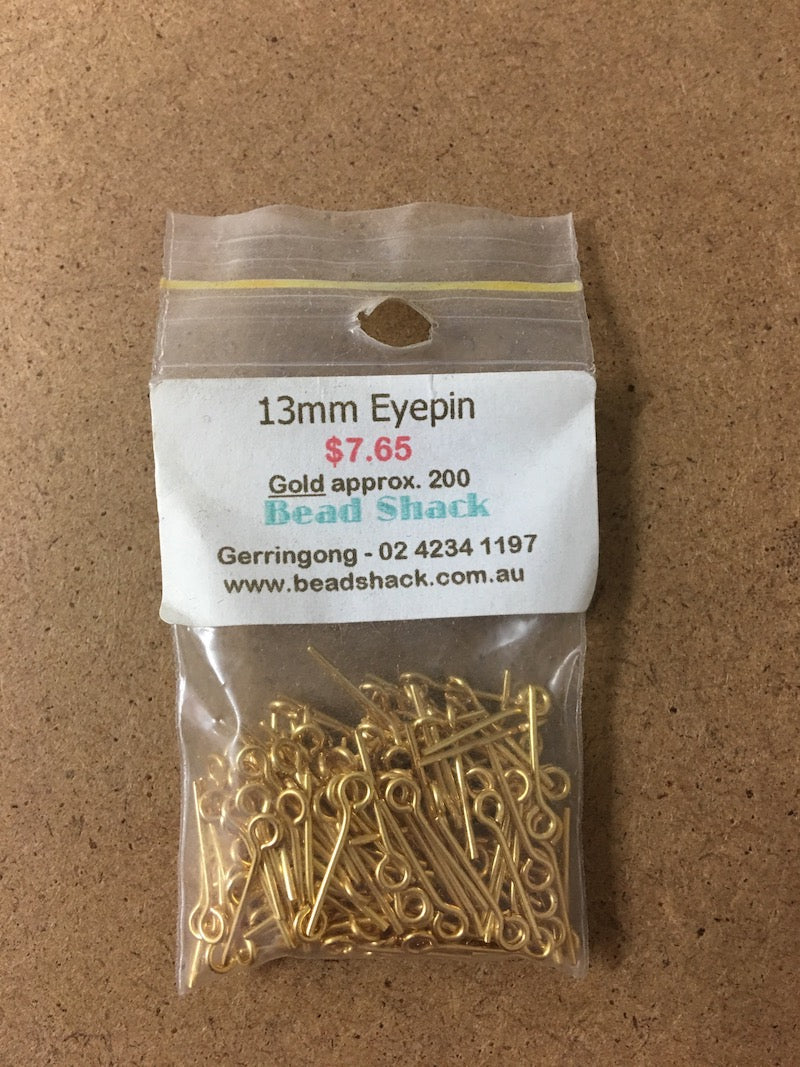 13mm Eyepin Gold (200)